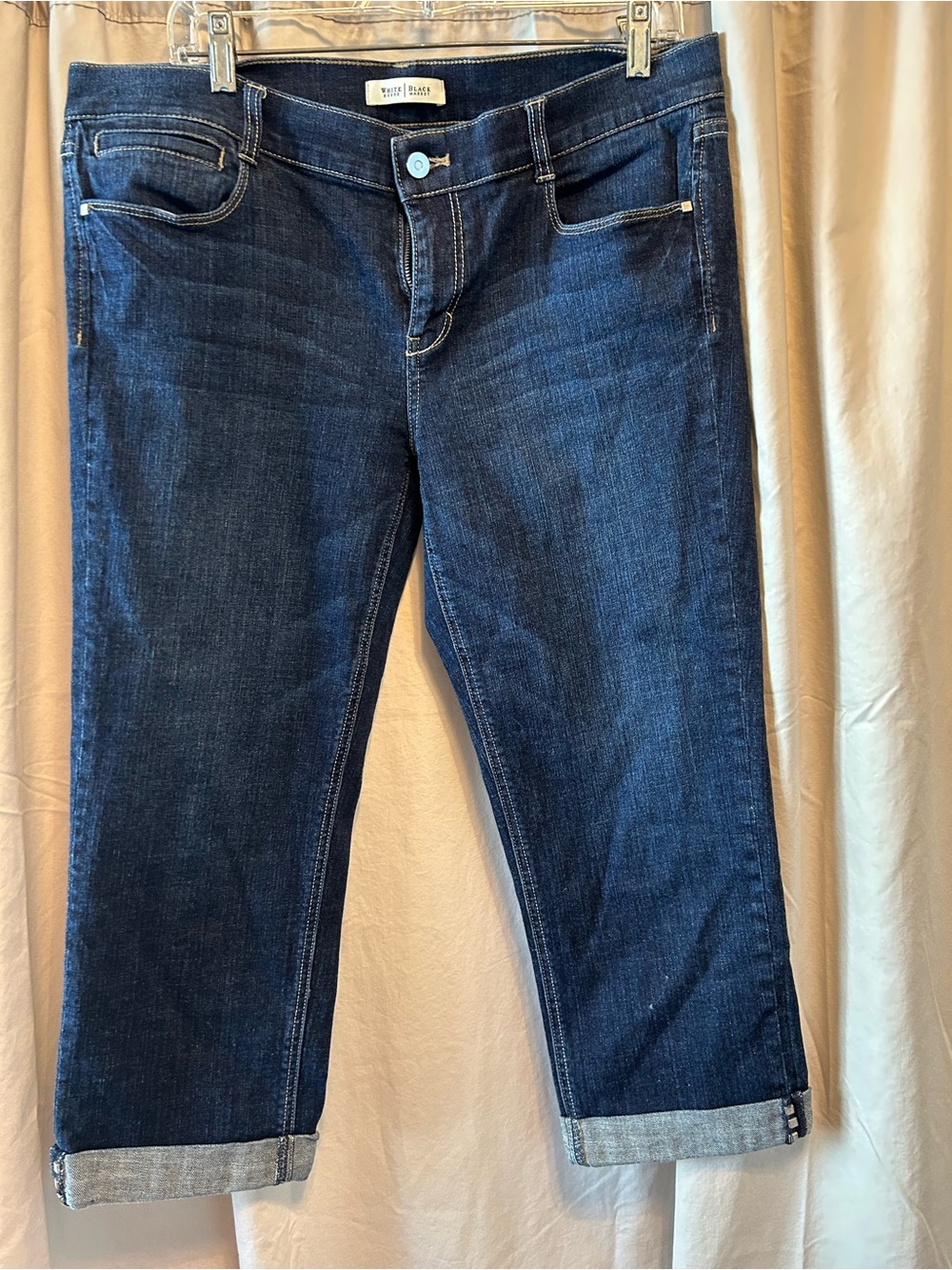 White House Black Market Deep Indigo Cropped Jeans